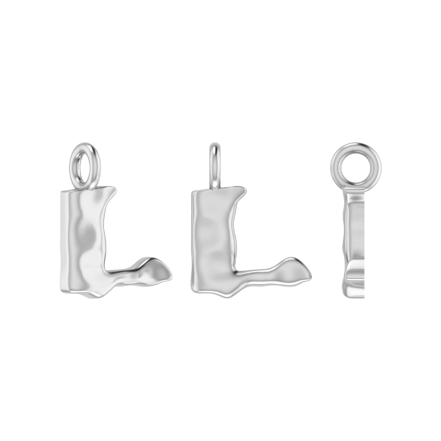 Molten Metal Hangul Charm - Silver-nunchi