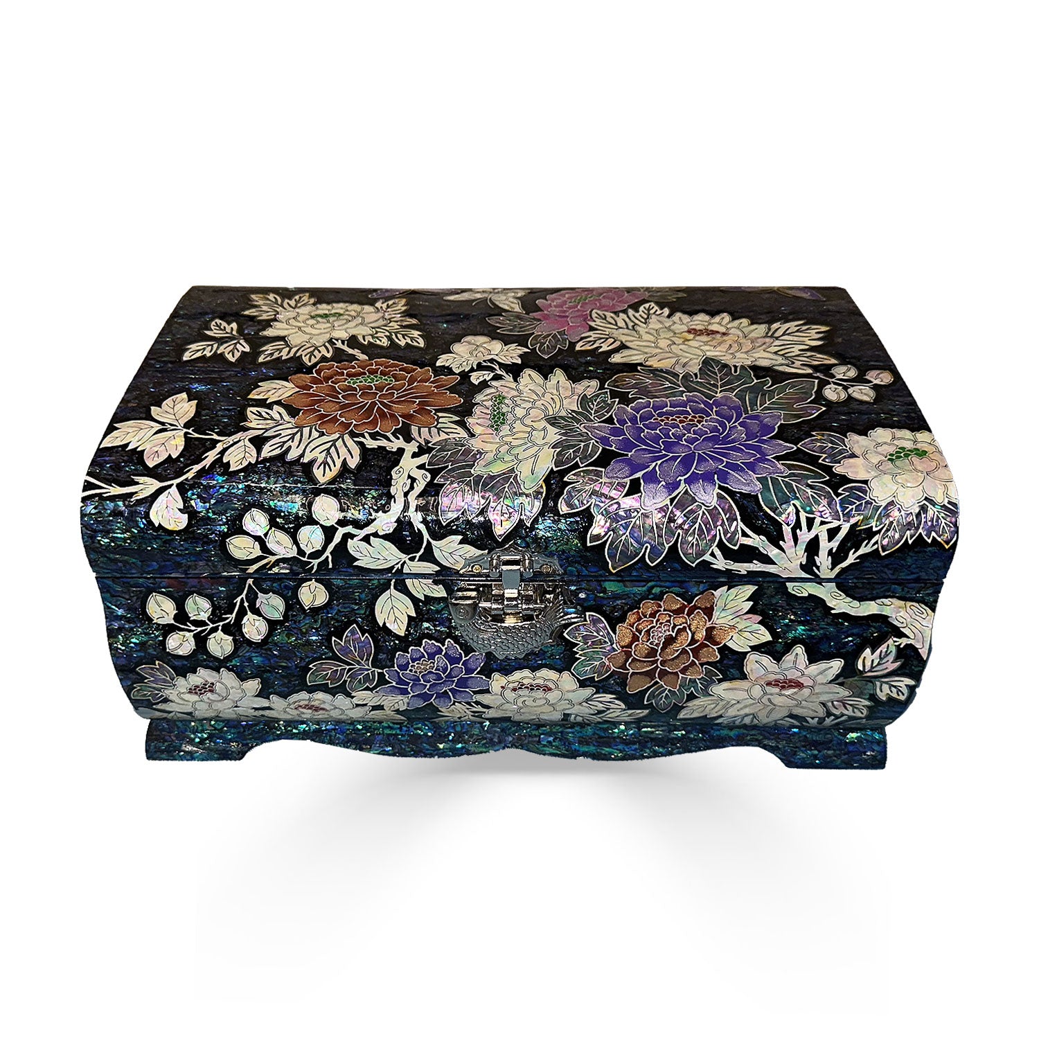Large Lotus Garden Chest with Lock and Key-nunchi