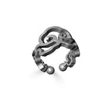 Minhwa Cloud Ear Cuff – Bold Edition Silver-nunchi