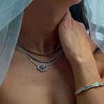 NUNCHI Black Diamond Eye Necklace - Silver-nunchi