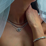 NUNCHI Black Diamond Eye Necklace - Silver