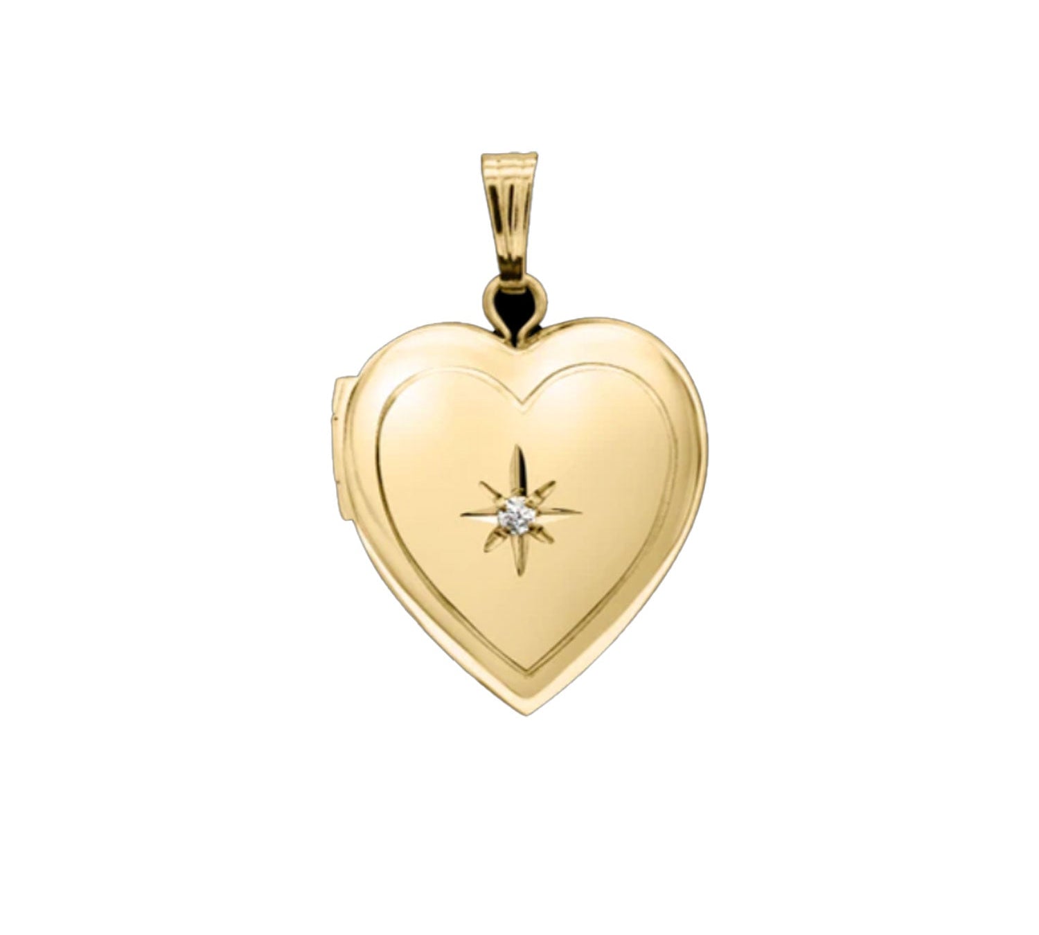 Small Diamond Heart Locket Necklace-nunchi