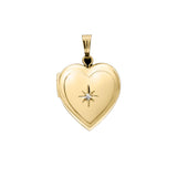 Small Diamond Heart Locket Necklace-nunchi