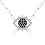 NUNCHI Black Diamond Eye Necklace - Silver-nunchi