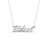 "Eldest" Script Nameplate Necklace - Gold-nunchi
