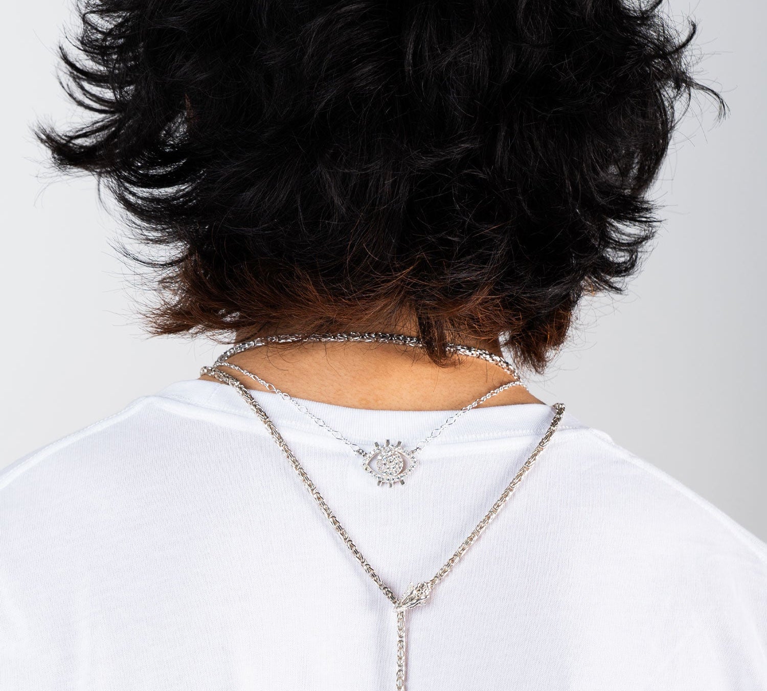 NUNCHI White Diamond Eye Necklace - Gold-nunchi