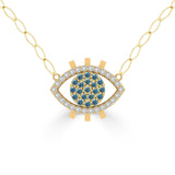 NUNCHI Blue Diamond Eye Necklace - Gold-nunchi