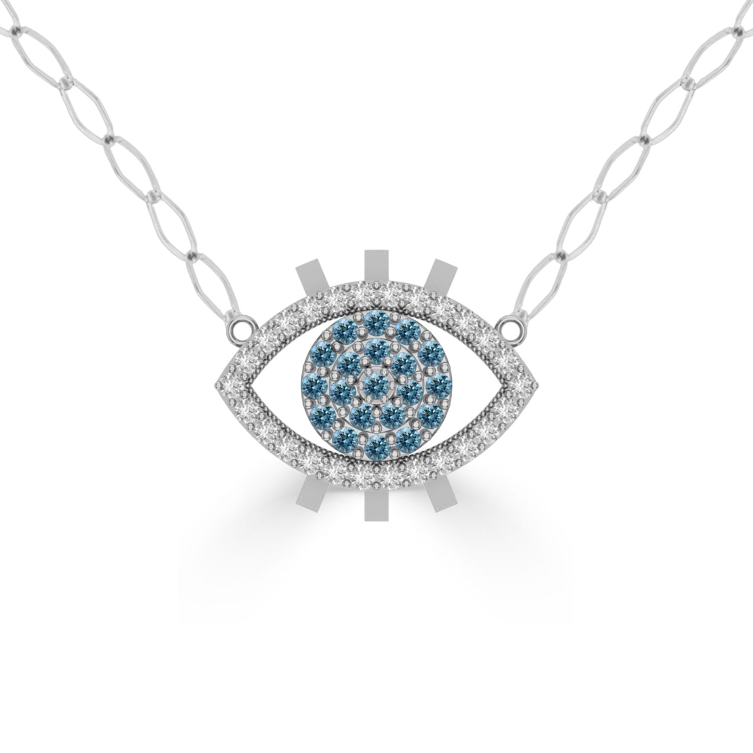 NUNCHI Blue Diamond Eye Necklace - Gold-nunchi