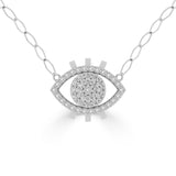 NUNCHI White Diamond Eye Necklace - Gold-nunchi