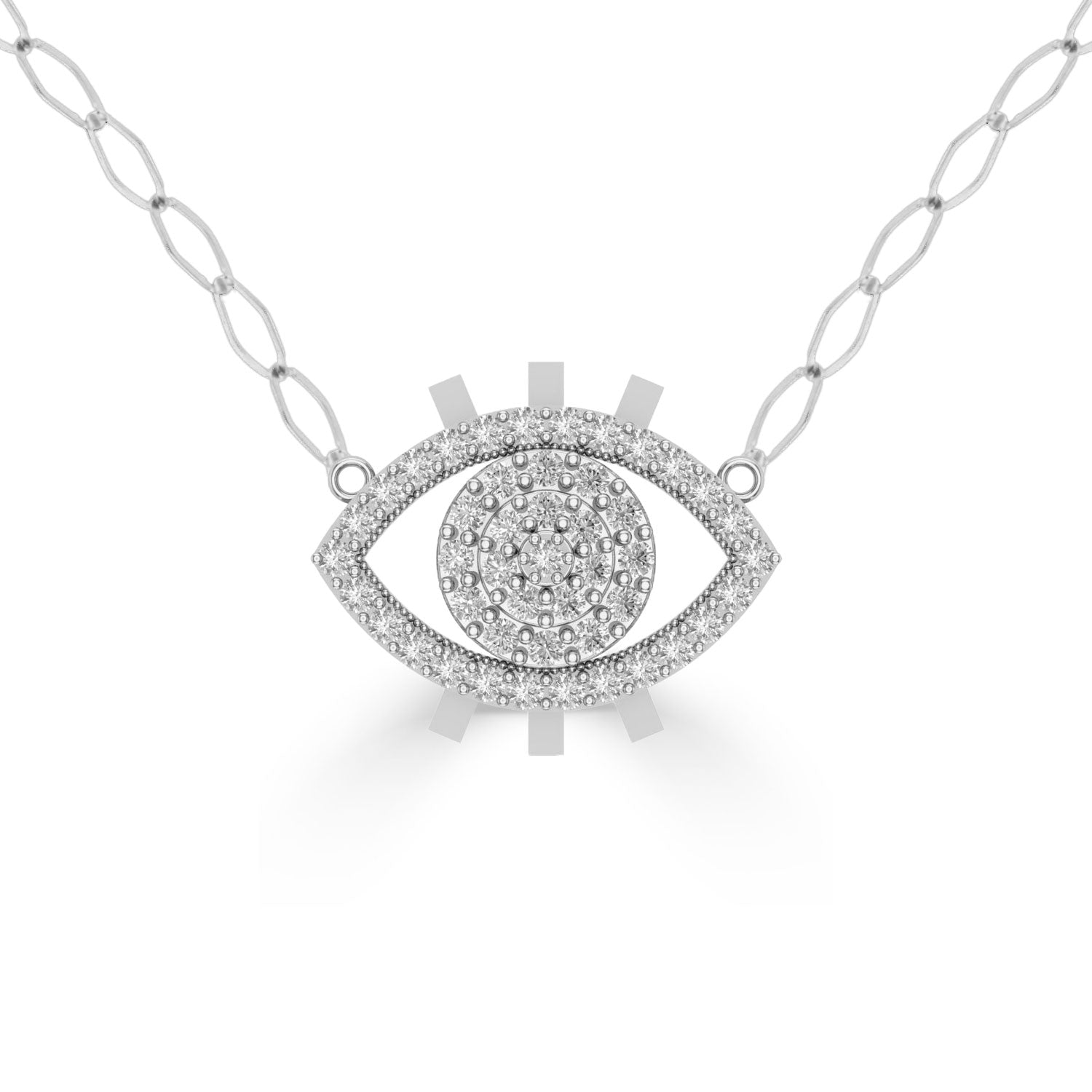 NUNCHI White Diamond Eye Necklace - Gold-nunchi