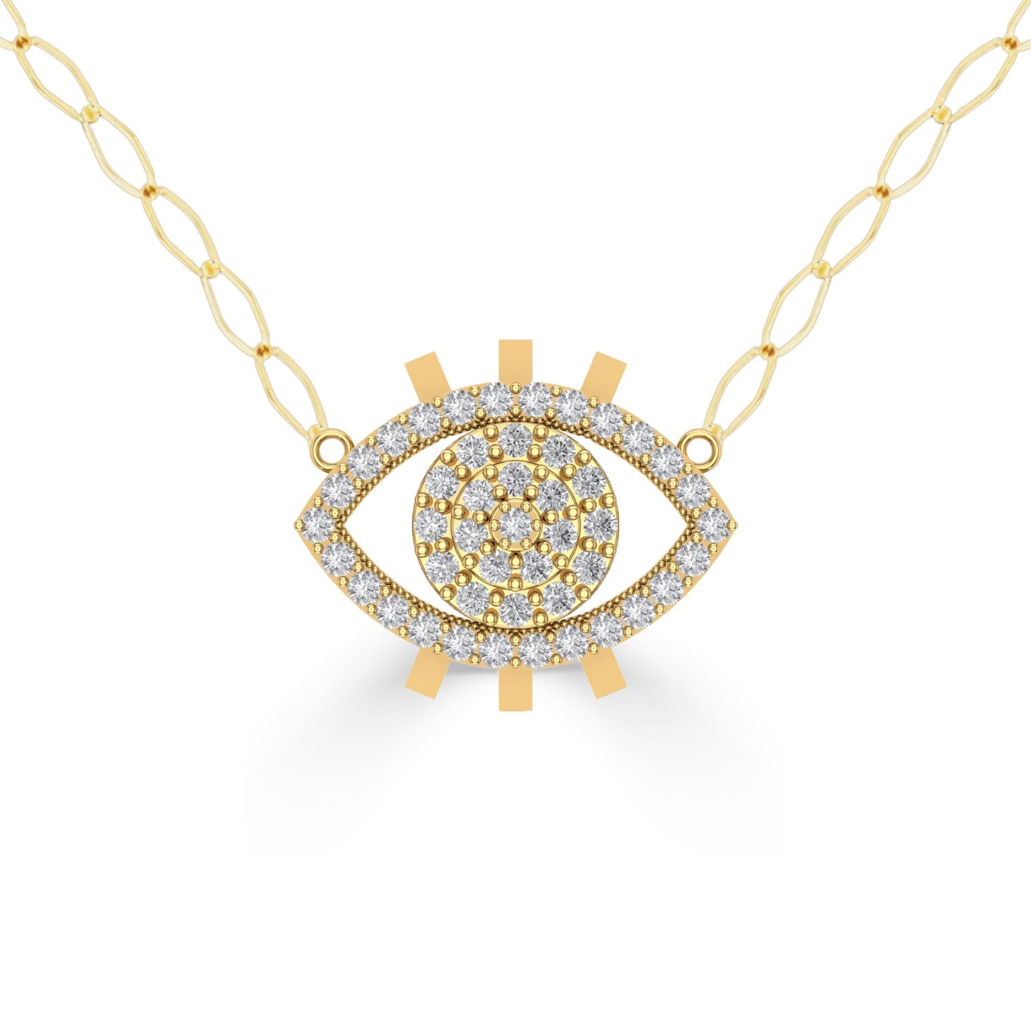 NUNCHI White Diamond Eye Necklace - Gold-nunchi