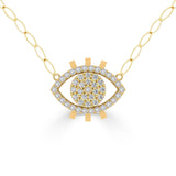 NUNCHI White Diamond Eye Necklace - Gold-nunchi