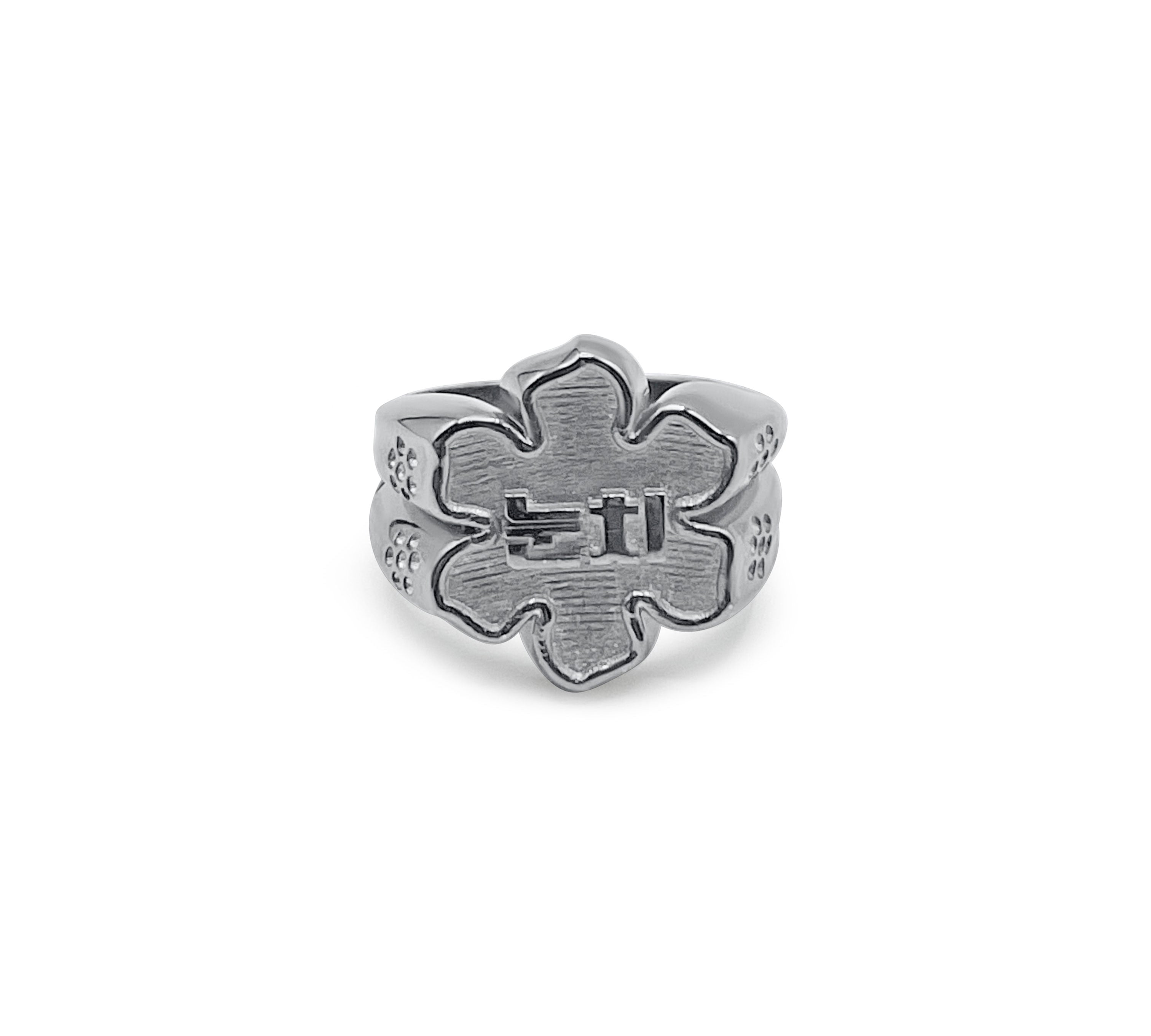 NUNCHI Korean "눈치" Lotus Flower Signet Ring