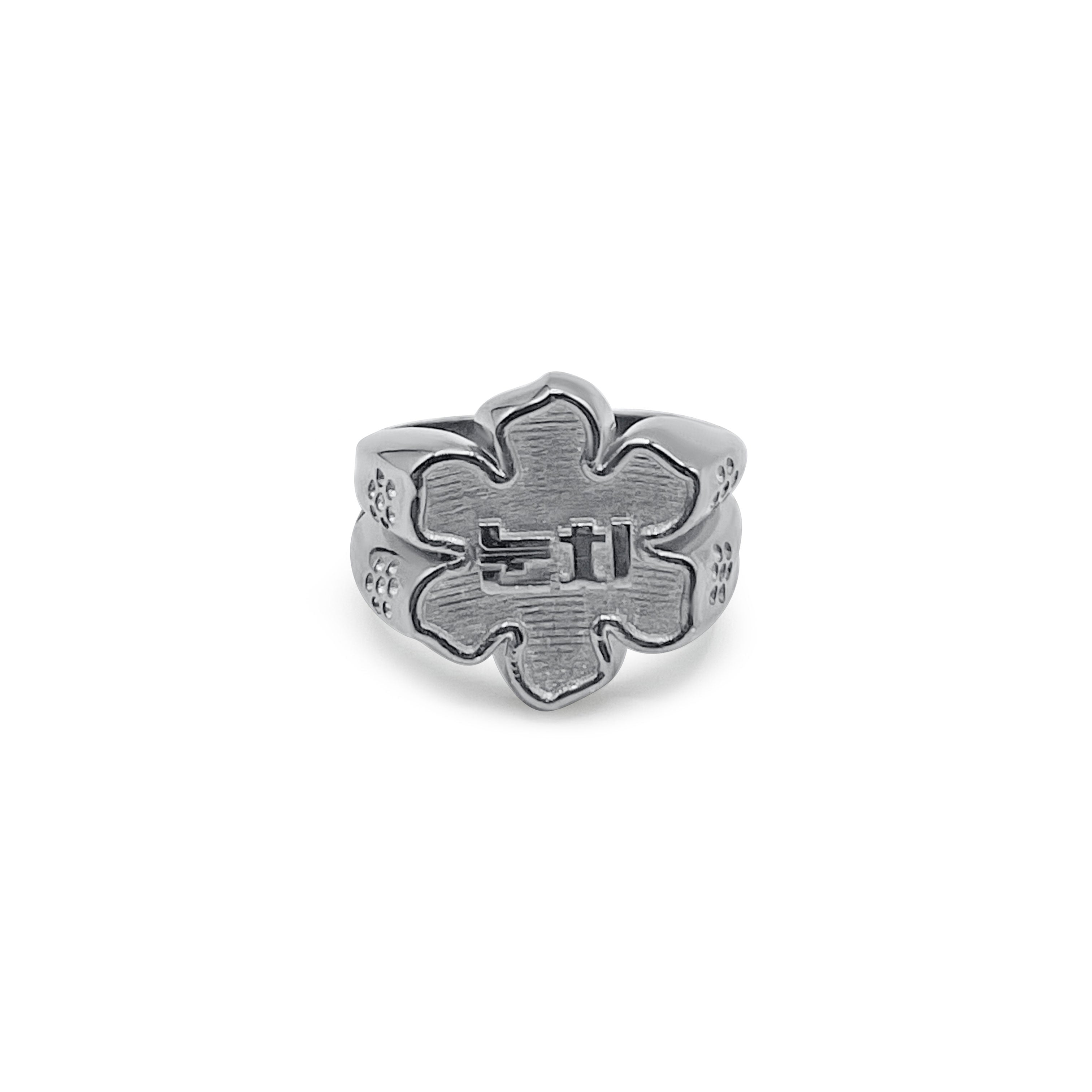 NUNCHI Korean "눈치" Lotus Flower Signet Ring-nunchi