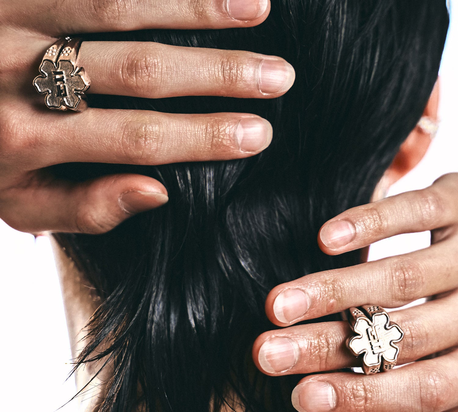 NUNCHI Korean "눈치" Lotus Flower Signet Ring-nunchi