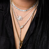 NUNCHI White Diamond Eye Necklace - Gold-nunchi