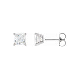 Princess Cut Stud Piercing Earrings-nunchi