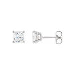 Princess Cut Stud Piercing Earrings-nunchi