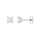 Princess Cut Stud Piercing Earrings-nunchi