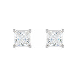 Princess Cut Stud Piercing Earrings-nunchi