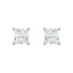 Princess Cut Stud Piercing Earrings-nunchi