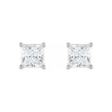Princess Cut Stud Piercing Earrings-nunchi