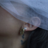 Princess Cut Diamond Piercing Earrings