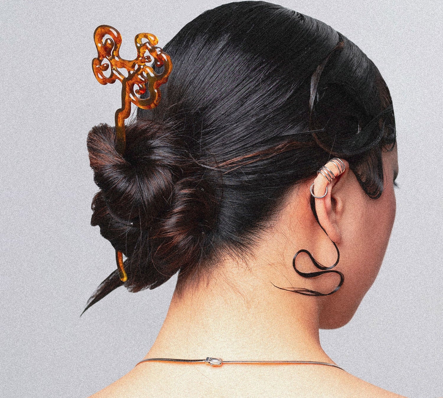 Tortoise Shell Smoky Cloud Hair Chopstick-nunchi