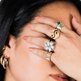 Yin Yang Dragon + Phoenix Ring Set - Brass-nunchi