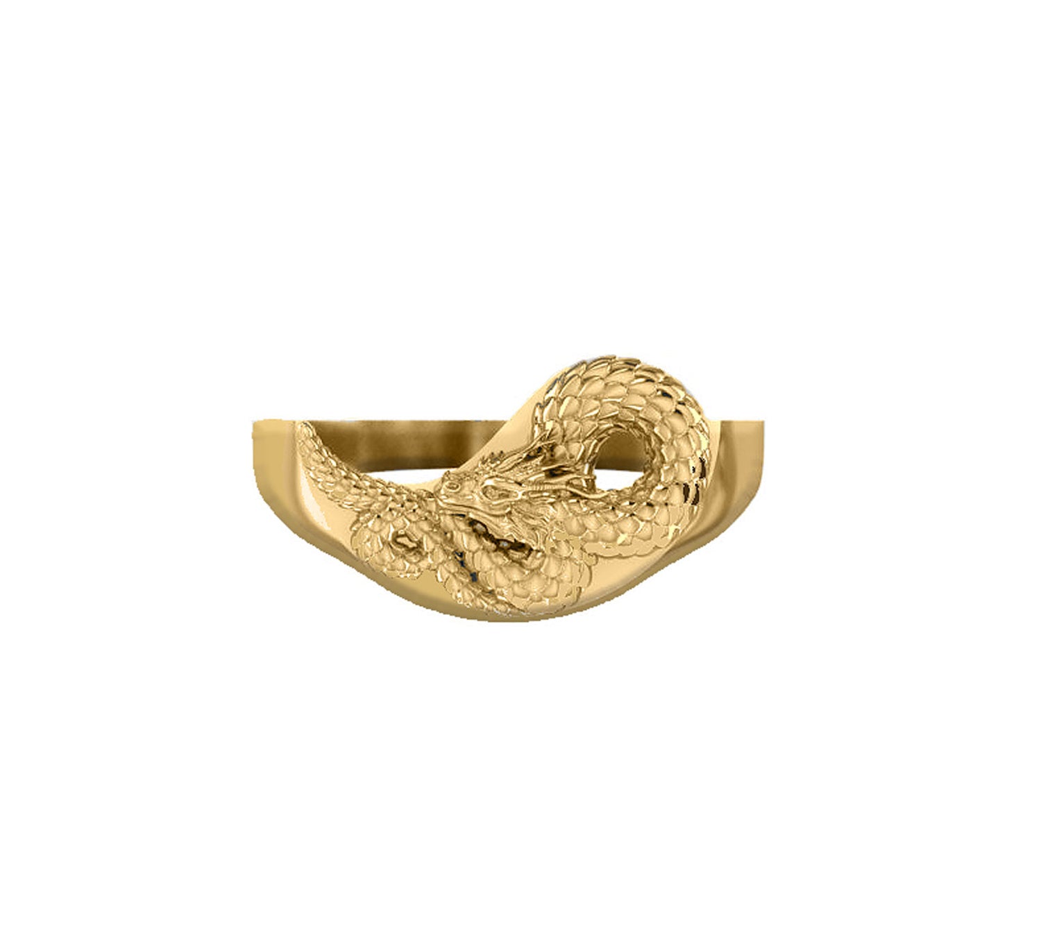Yin Yang Dragon Ring - Gold Brass Sample-nunchi