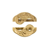 Yin Yang Dragon + Phoenix Ring Set - Brass-nunchi