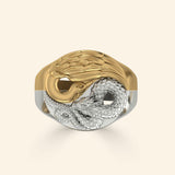 Yin Yang Dragon + Phoenix Ring Set - 14KT Gold-nunchi