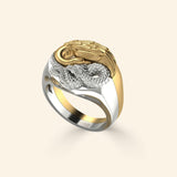 Yin Yang Dragon + Phoenix Ring Set - Brass-nunchi