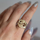 Yin Yang Dragon + Phoenix Ring Set - Brass-nunchi