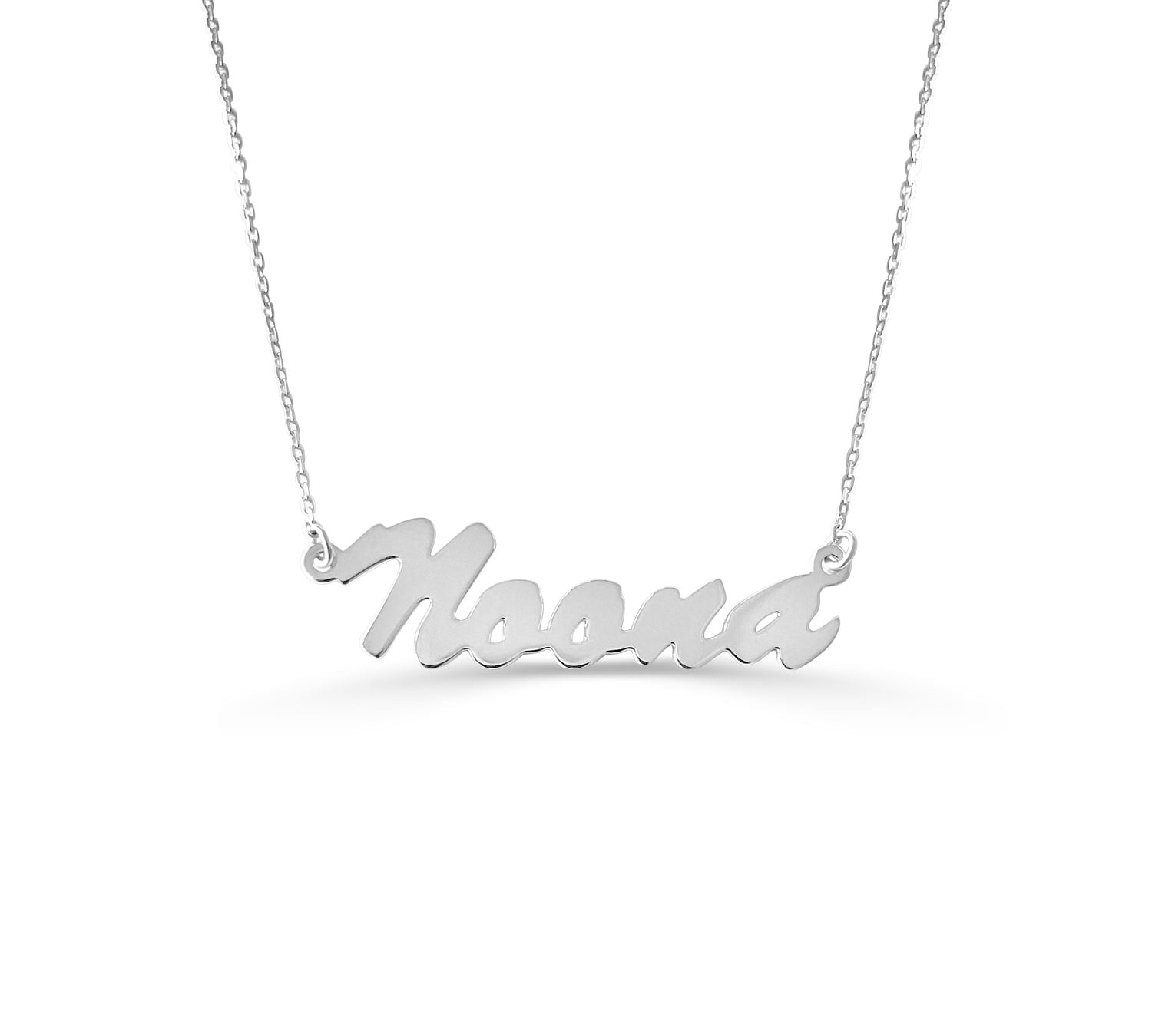"Noona" Nameplate Necklace - Silver-nunchi