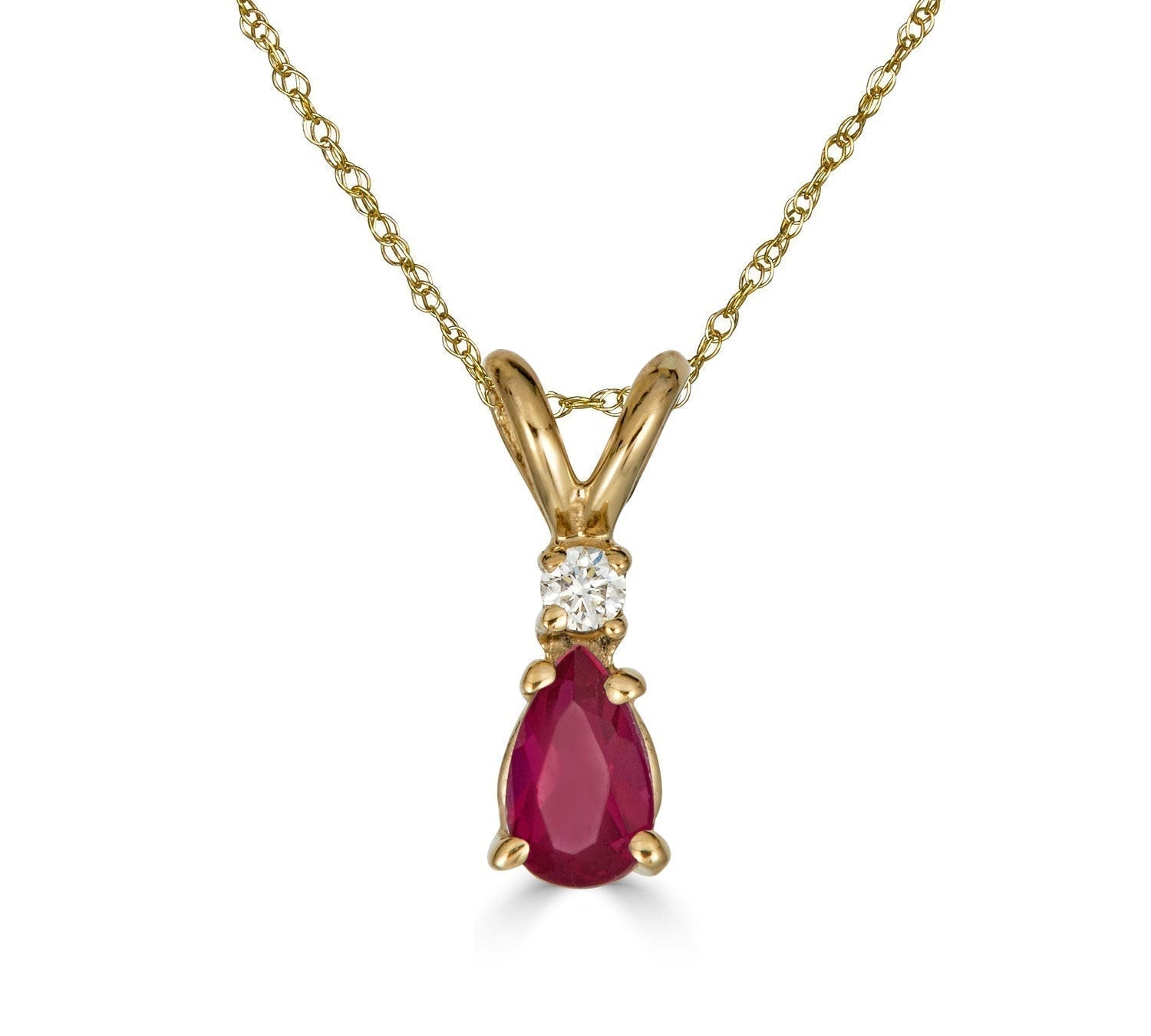 Pear Drop Diamond Necklace - Pink Sapphire-nunchi