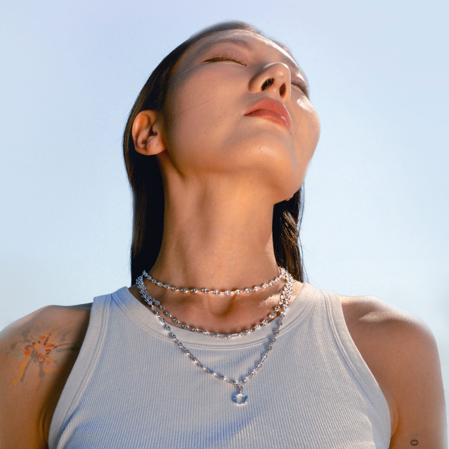 Puffed Mariner Link Chain Necklace-nunchi