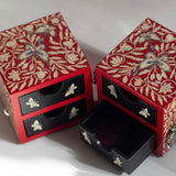 Red Butterfly Sky Jewelry Chest With Drawers-nunchi