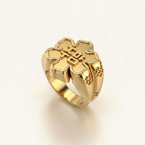 Rose of Sharon Mugunghwa Flower Signet Ring | NUNCHI