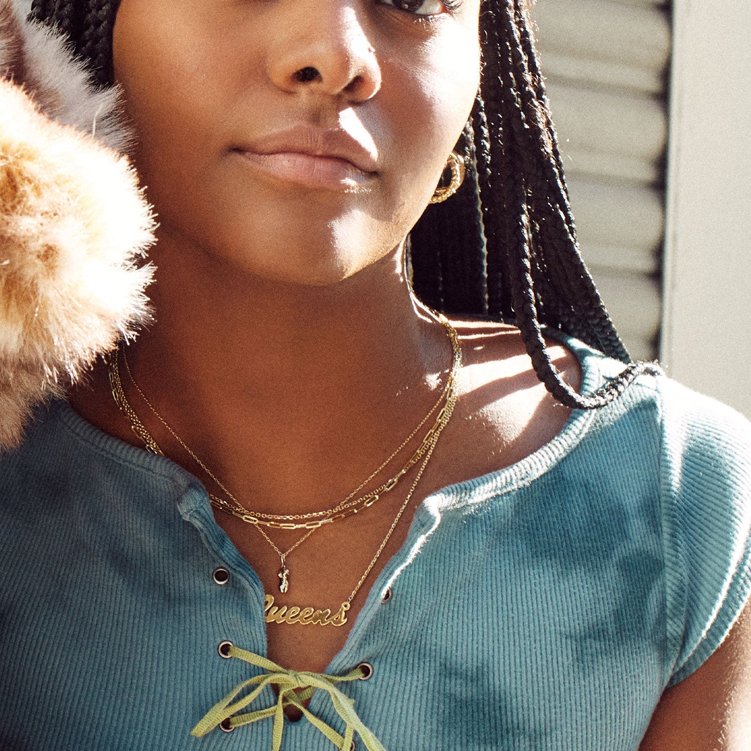 Customizable Nameplate Necklace - Gold-nunchi