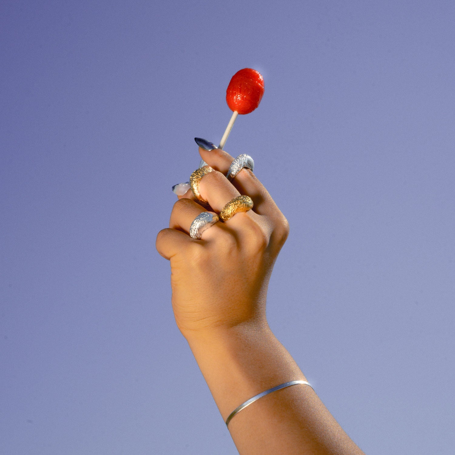 Sculptural Dancheong Bubble Ring - Silver-nunchi