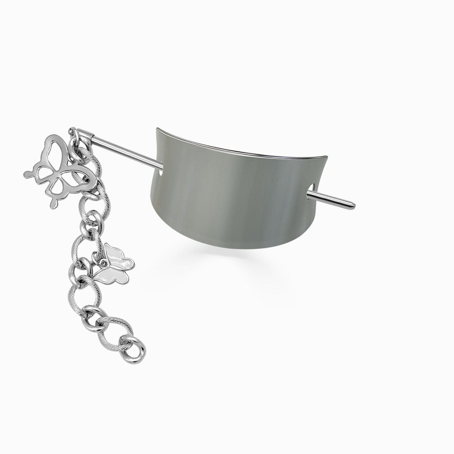 Silver Metal Barrette with Chopstick-POS-nunchi