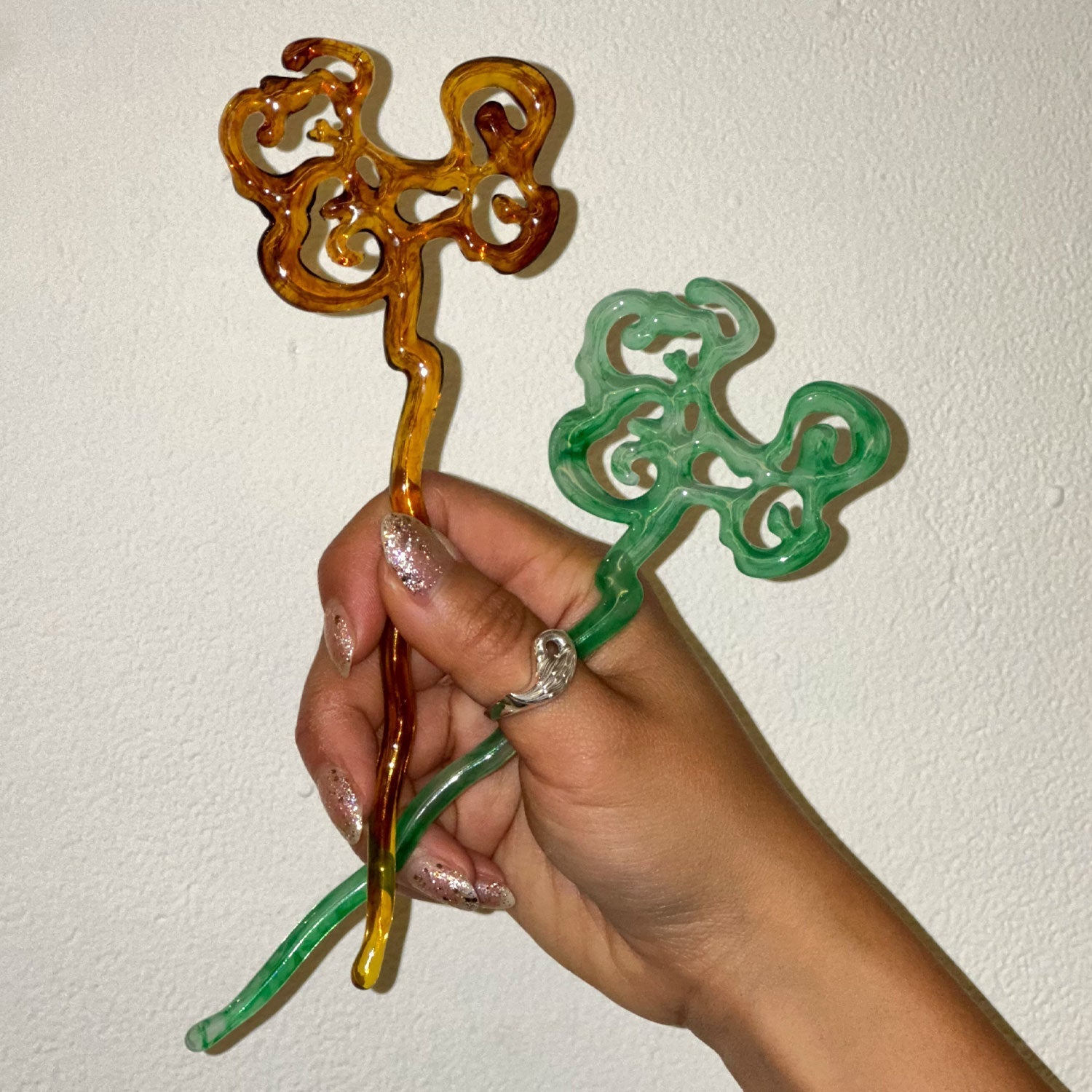 Tortoise Shell Smoky Cloud Hair Chopstick-nunchi