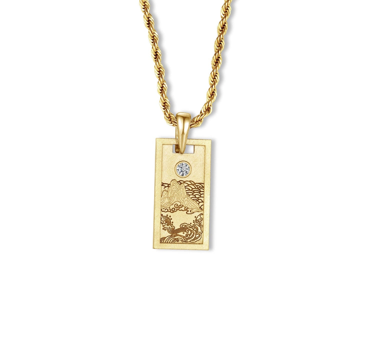 Sun Mountain Pendant Necklace - Brass-nunchi