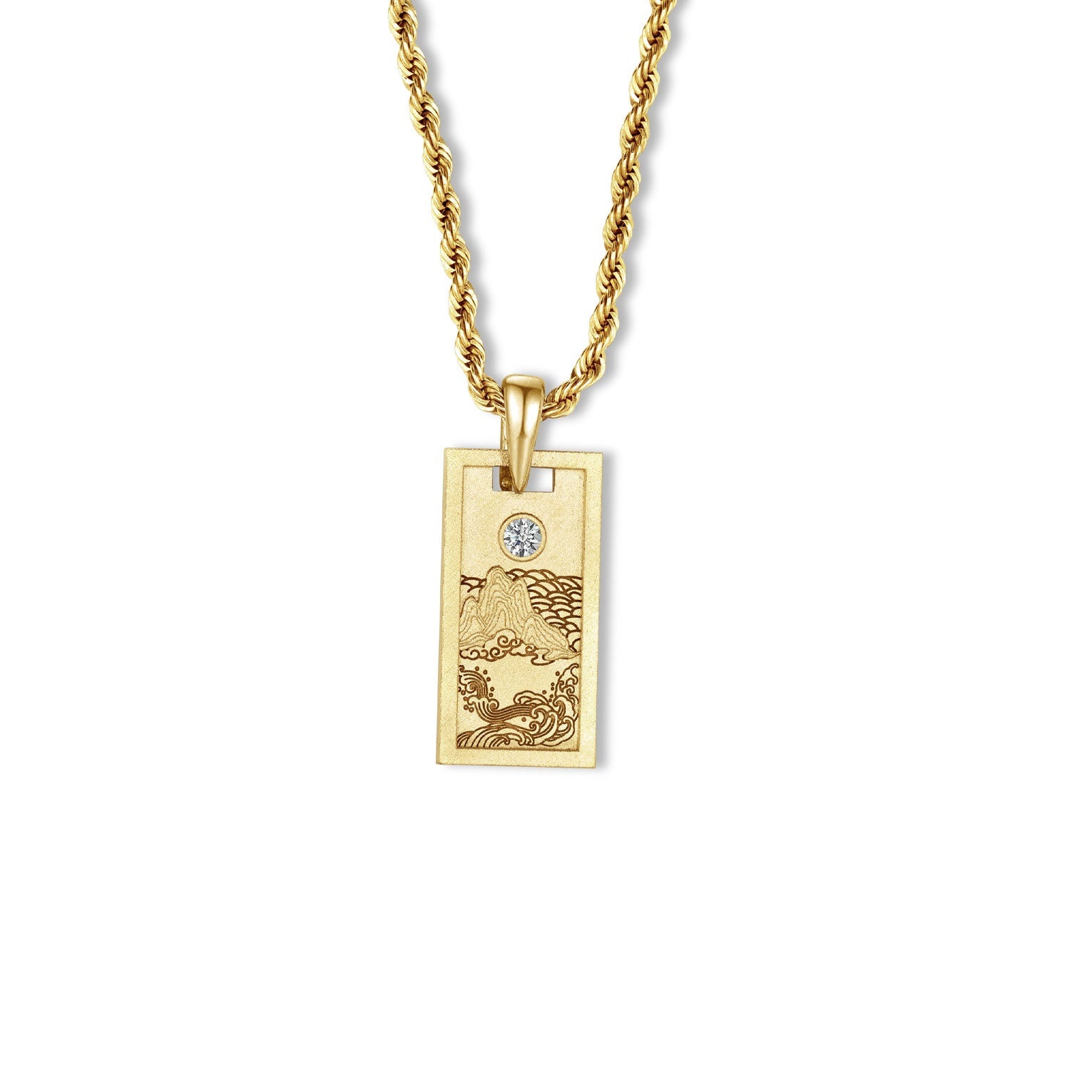 Sun Mountain Pendant Necklace - Brass-nunchi