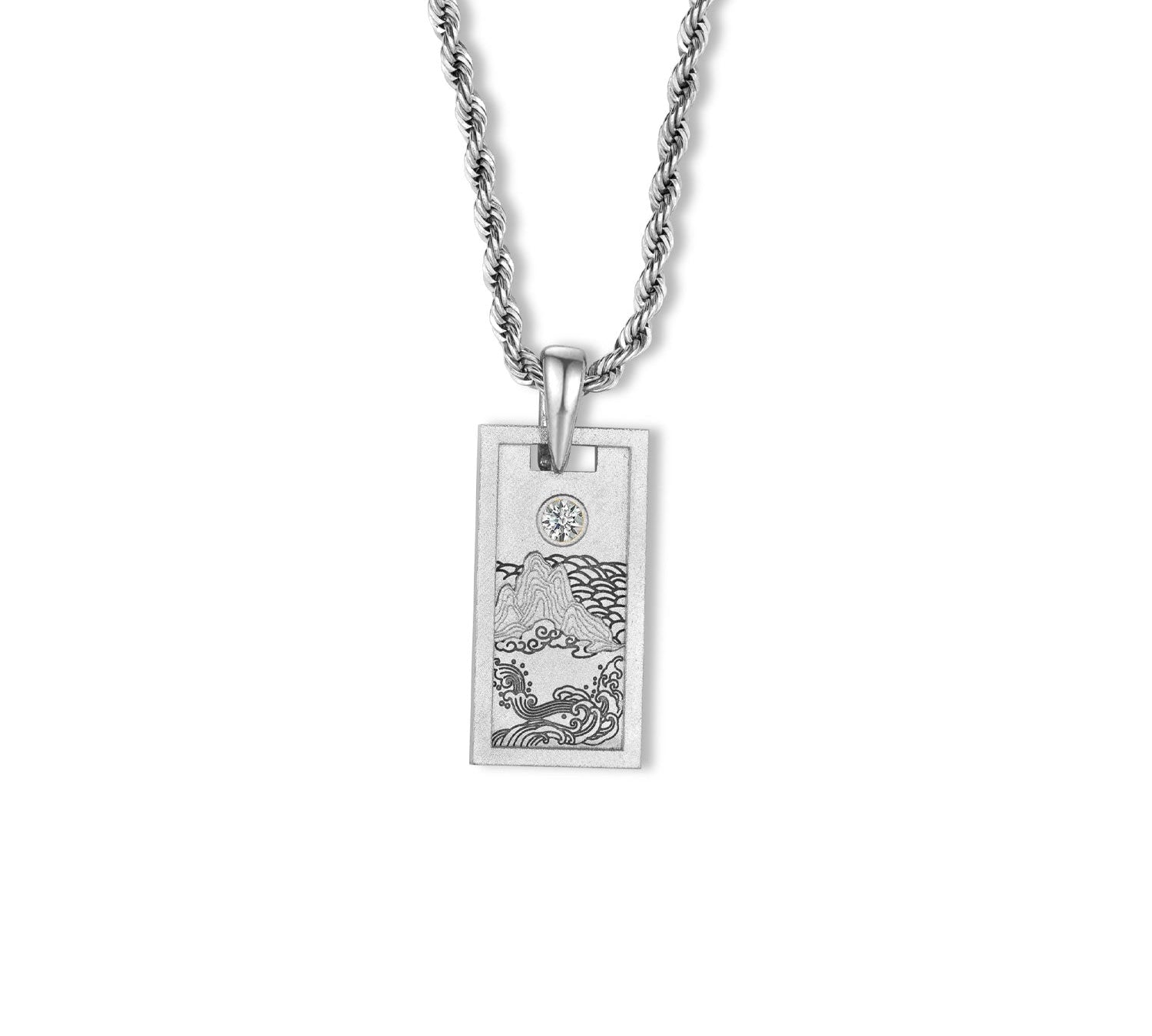 Sun Mountain Pendant Necklace - Silver-nunchi