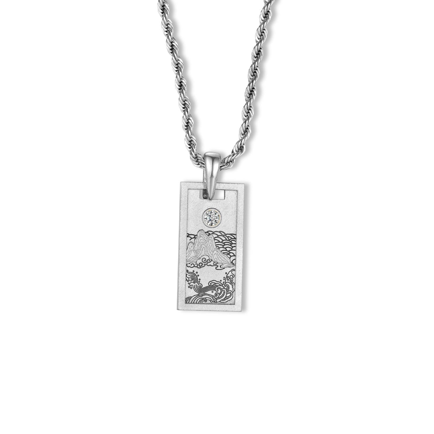 Sun Mountain Pendant Necklace - Silver-nunchi