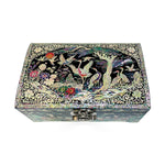 Swan Song Mirrored Jewelry Chest With Lock and Key-nunchi