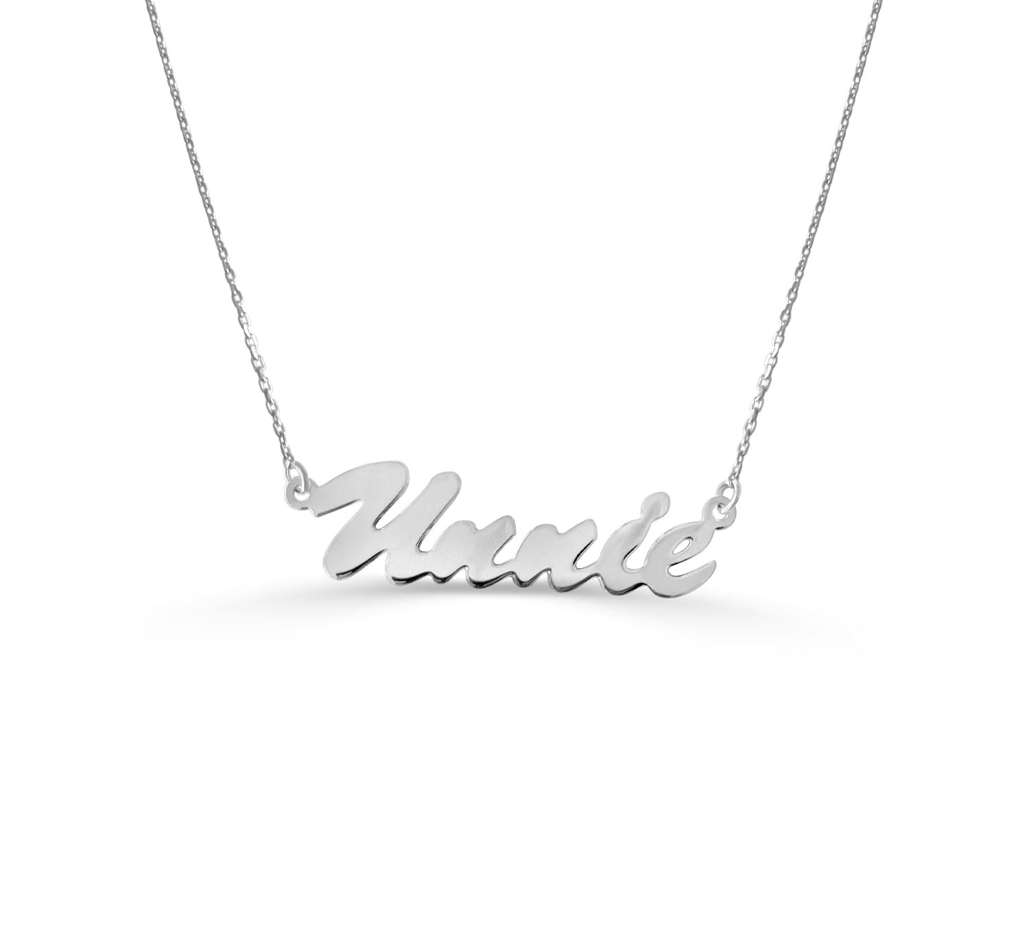 "Unnie" Nameplate Necklace - Silver-nunchi