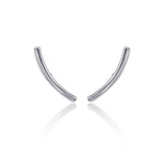 White Gold Wave Line Studs-nunchi